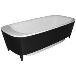 VitrA Water Jewels Küvet — Siyah Ahşap, Krom Sifon, Siyah Ahşap Ayak, 190X90 cm