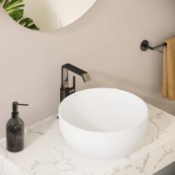VitrA Suit Lavabo Bataryası — Yandan, Yüksek, Parlak Siyah