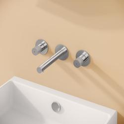 VitrA Origin Ankastre Lavabo Bataryası — Sıva Üstü Grubu, üç Rozetli, Krom