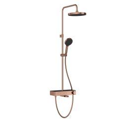 VitrA Core Round Duş Sistemi — Termostatik Banyo Bataryalı, Soft Bakır