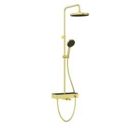 VitrA Core Round Duş Sistemi — Termostatik Banyo Bataryalı, Soft Altın
