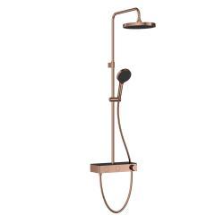 VitrA Core Round Duş Sistemi — Termostatik Duş Bataryalı, Soft Bakır