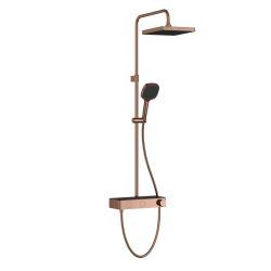 VitrA Core Square Duş Sistemi — Termostatik Duş Bataryalı, Soft Bakır
