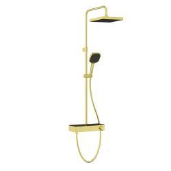 VitrA Core Square Duş Sistemi — Termostatik Duş Bataryalı, Soft Altın