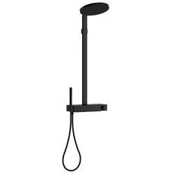 VitrA Prime Round Duş Sistemi — Termostatik Banyo Bataryalı, Mat Siyah