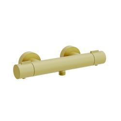 VitrA Base Round Termostatik Duş Bataryası Fırçalı Altın
