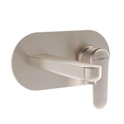 VitrA Root Round Ankastre Lavabo Bataryası — Sıva Üstü Grubu, Fırçalı Nikel (