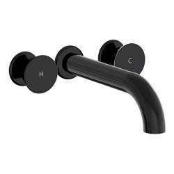VitrA Liquid Ankastre Lavabo Bataryası — Uzun, Parlak Siyah